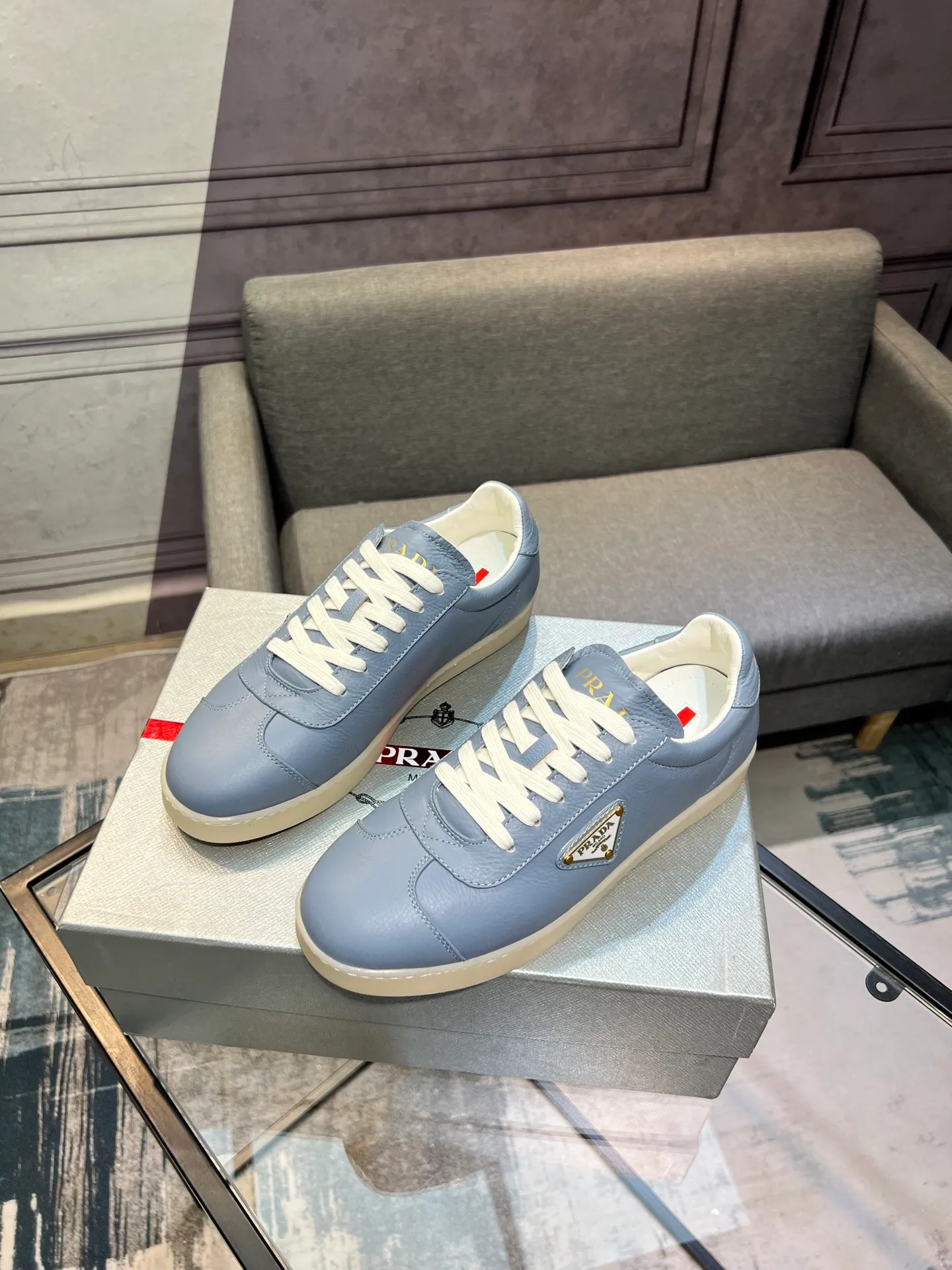Men's shoes 💰540 [PRADA] Men's shoes are popular in the counter, official website synchronization, 1 high-quality shipment ✔️ Original frosted cowhide + cowhide lining, 1🆚1 replica, original sole, 38-45 (45 customized, non-refundable)